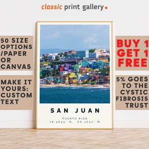 San Juan Poster Colorful Print, San Juan Wall Art, San Juan Photo Decor, San Juan Gift Travel Print,Puerto Rico,Travel Poster Decor,9517