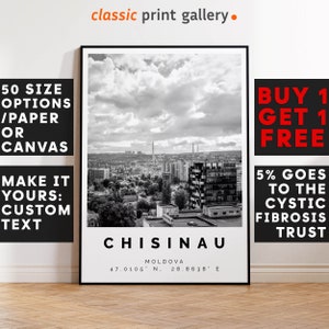 Chisinau Poster Black and White Print, Chisinau Wall Art, Chisinau Travel Poster, Chisinau Photo Print, Moldova, Kishinev,4604