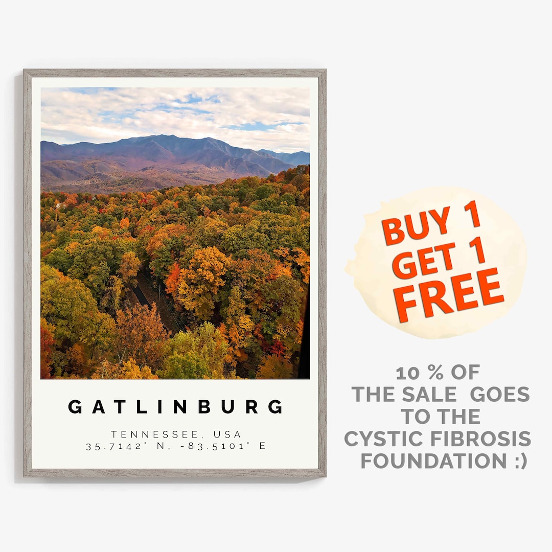 Gatlinburg Poster Colorful Print Gatlinburg Wall Art Etsy