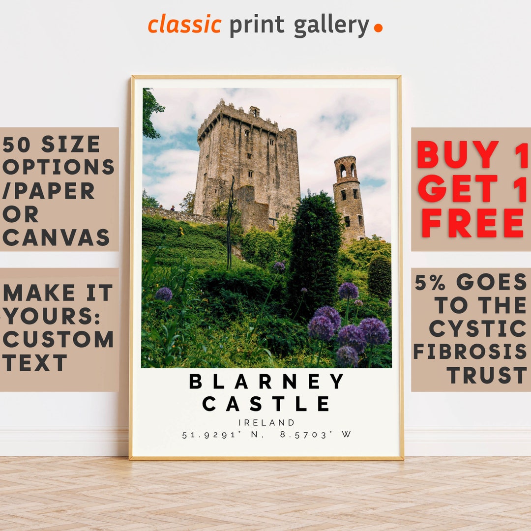 Blarney Castle Poster Colorful Print Blarney Castle Wall Art Etsy