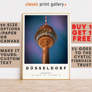 Düsseldorf Poster Colorful Print, Düsseldorf Wall Art, Düsseldorf Photo Decor, Düsseldorf Gift Travel Print,Germany,Gift For Her,7995