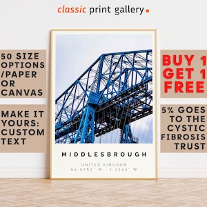 Middlesbrough Poster Colorful Print, Middlesbrough Wall Art, Middlesbrough Photo Decor, Gift Travel Print,Middlesbrough,Gift Idea,10766