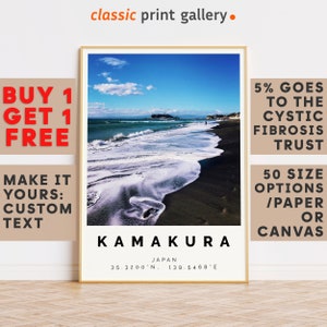 Surfing Poster,Kamakura Print,Kamakura Wall Art,Kamakura Colorful Poster,Beach Travel Present,Surf Gift,Tropical Art Japan 15439