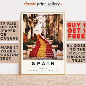 Spain Poster Colorful Print, Spain Wall Art, Spain Photo Decor, Spain Gift Travel Print,Gift For Him,9065