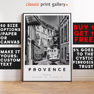 Provence Poster,Provence Print,Provence Black and White Photographic Art, Wedding gift, Coordinates Poster, Travel Gift, 4338