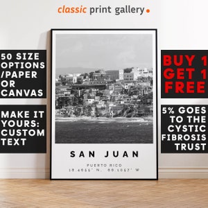 San Juan Poster Black and White Print, San Juan Wall Art, San Juan Travel Poster, San Juan Photo Print, Puerto Rico, USA,4910a