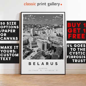 Belarus Poster Black and White Print, Belarus Wall Art, Belarus Travel Poster, Belarus Photo Print,Belarusian, Europe,4590b