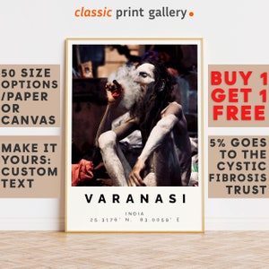 Varanasi Poster Colorful Print, Varanasi Wall Art, Varanasi Photo Decor, Varanasi Gift Travel Print,India,Travel Posters,Tourism,8385