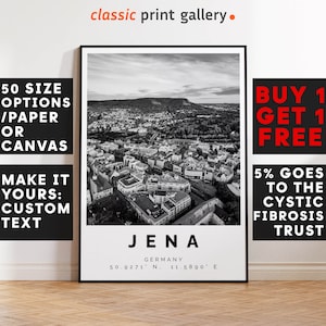 Jena Poster Black and White Print, Jena Wall Art, Jena Photo Print, Jena Gift Travel Decor,Germany,6352