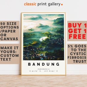 Bandung Poster Colorful Print, Bandung Wall Art, Bandung Photo Decor, Bandung Gift Travel Print,Indonesia,Travel Posters,10104