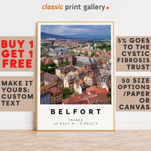 Belfort Print,Belfort Wall Art,Belfort Colorful Poster,Personalized Birthday Travel Gift Present Photography Artwork France 13062