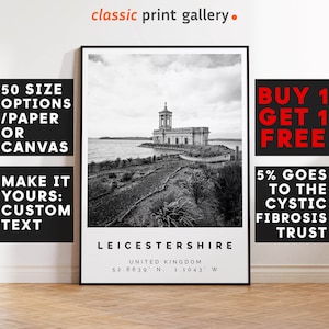 Leicestershire Poster Black and White Print, Leicestershire Wall Art, Leicestershire Gift, Leicestershire Photo Print,United Kingdom,6414