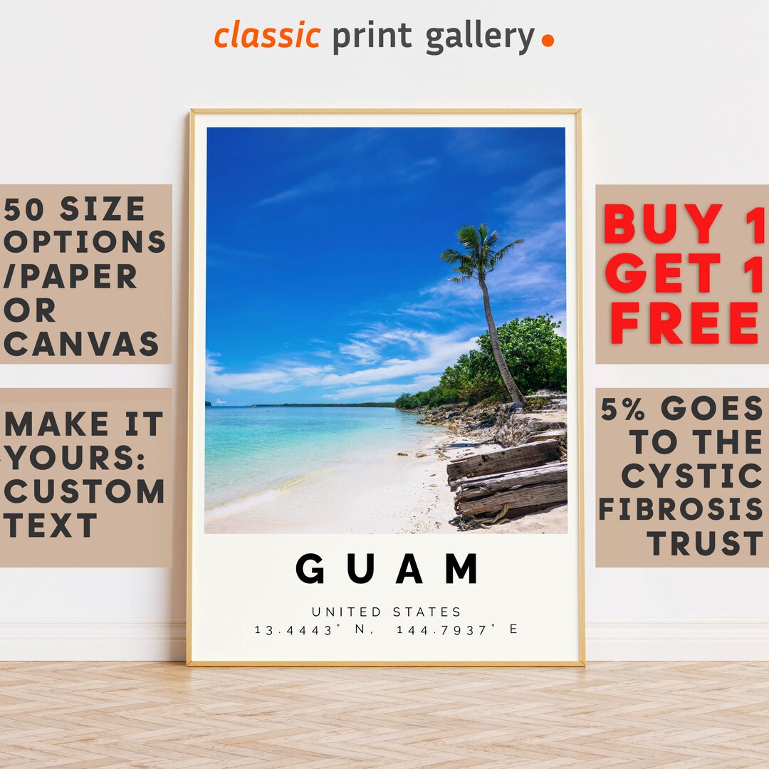 Guam Poster Colorful Print Guam Wall Art Guam Photo Decor Etsy.de