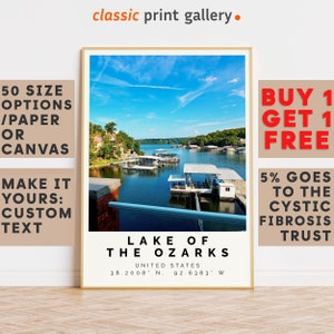 Lake Of The Ozarks Poster Colorful Print, Lake Of The Ozarks Wall Art, Photo Decor, Gift Travel Print,Missouri,Gift For Him,9668