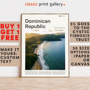 Dominican Republic Print, Dominican Republic Wall Art,Color Poster With Text, Personalized Birthday Travel Gift, Caribbean 11658b2