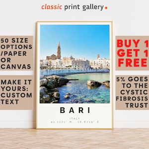 Bari Poster Colorful Print, Bari Wall Art, Bari Photo Decor, Bari Gift Travel Print,Apulia,Travel Poster Decor,Travel Posters Preppy,7677