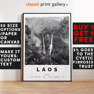 Laos Print Black and White Photo, Laos Wall Art, Laos Travel Poster, Laos Photo Print, Asia,5604