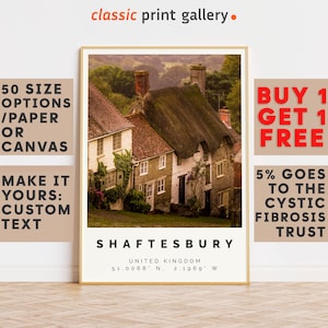 Shaftesbury Poster Colorful Print, Shaftesbury Wall Art, Shaftesbury Photo Decor, Shaftesbury Gift Travel Print,Dorset,Gift Idea,9854