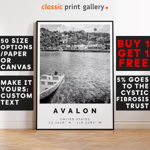 Avalon Poster Black and White Print, Avalon Wall Art, Avalon Travel Poster, Avalon Photo Print, California,USA,4794