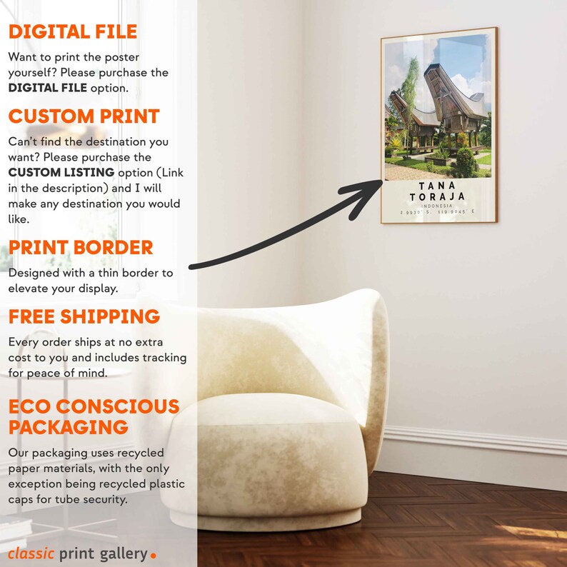 Tana Toraja Poster Colorful Print, Tana Toraja Wall Art, Tana Toraja ...