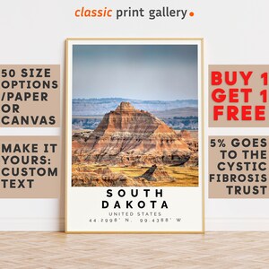 South Dakota Poster Colorful Print, South Dakota Wall Art, Photo Decor, South Dakota Gift Travel Print,South Dakota,Poster Travel,9814