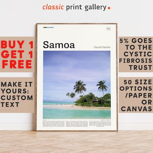 Samoa Print, Samoa Wall Art, Samoa Color Poster With Text, Personalized Birthday Travel Gift Present Photography  Artwork,Polynesia 12200b2