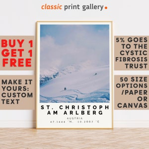 Ski Poster,St. Christoph am Arlberg Print Wall Art Colorful Poster,Winter Travel,Mountain Wall Art,Skiing Gift Austria 14795