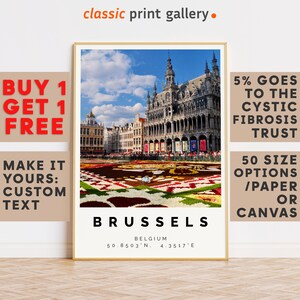 Brussels Print,Brussels Wall Art,Brussels Colorful Poster,Personalized Birthday Travel Gift Present Artwork Belgium 12433b1