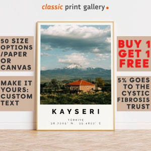Kayseri Poster Colorful Print, Kayseri Wall Art, Kayseri Photo Decor, Kayseri Gift Travel Print,Türkiye,16x20, 18x24, 20x28,10594