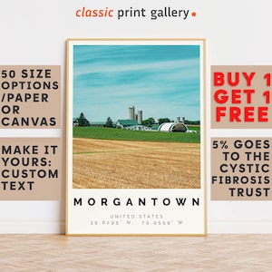 Morgantown Poster Colorful Print, Morgantown Wall Art, Morgantown Photo Decor, Morgantown Gift Travel Print,West Virginia,Vacation Art,9813