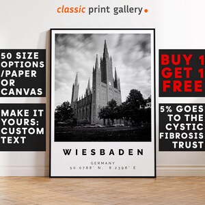 Wiesbaden Poster Black and White Print, Wiesbaden Wall Art, Wiesbaden Photo Print, Wiesbaden Gift Travel Decor,Germany,6321
