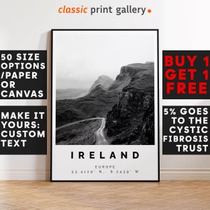 Ireland Print Black and White Photo, Ireland Wall Art, Ireland Travel Poster, Ireland Photo Print, St. Paddy's Gift Wall Art Decor, 3620