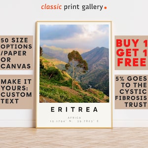 Eritrea Poster Colorful Print, Eritrea Wall Art, Eritrea Photo Decor, Eritrea Gift Travel Print,Africa,Birthday Gift,Vintage Art Print,9207