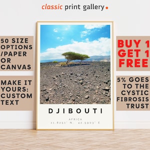 Djibouti Poster Colorful Print, Djibouti Wall Art, Djibouti Photo Decor, Africa,Birthday Gift,Vintage Art Print,7962