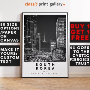 South Korea Poster Print, South Korea Wall Art, Housewarming Gift, Housewarming, Large Wall Art, Living Room Art, New Home Gift,  Asia,5642