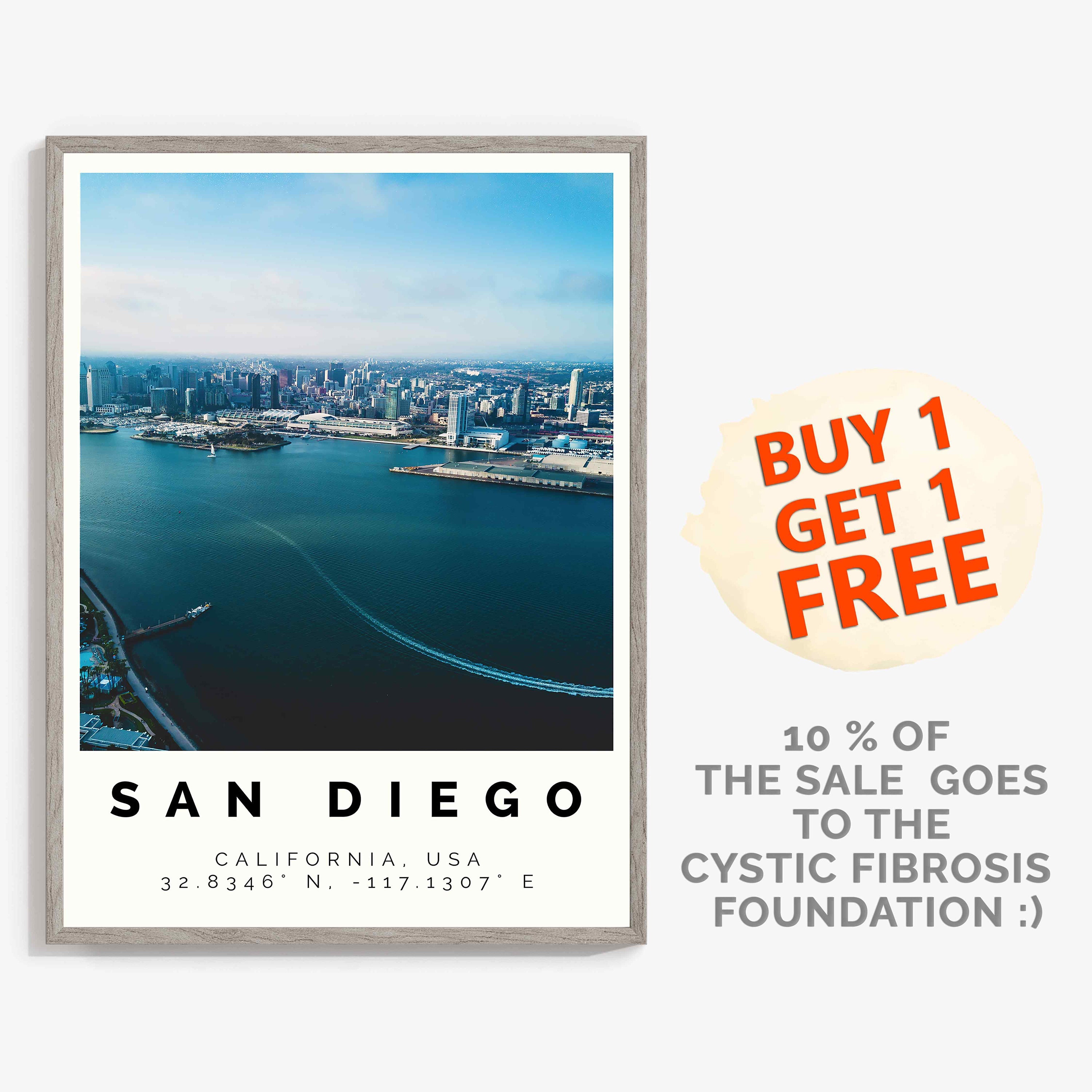 San Diego Poster Colorful Print San Diego Wall Art San Diego - Etsy