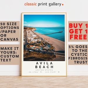 Avila Beach Poster Colorful Print, Avila Beach Wall Art, Avila Beach Photo Decor, Avila Beach Gift Travel Print,Housewarming Gift,9414