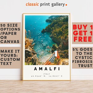 Amalfi Poster Colorful Print, Amalfi Wall Art, Amalfi Photo Decor, Amalfi Gift Travel Print,Campania,Vintage Art Print,Large Wall Art,7593