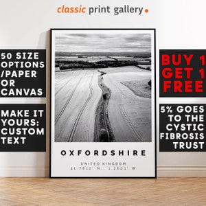 Oxfordshire Poster Black and White Print, Oxfordshire Wall Art, Oxfordshire Gift, Oxfordshire Photo Print,United Kingdom,6418