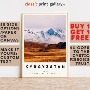 Kyrgyzstan Poster Colorful Print, Kyrgyzstan Wall Art, Kyrgyzstan Photo Decor, Gift Travel Print,Kyrgyzstan,16x20, 18x24, 20x28,10162