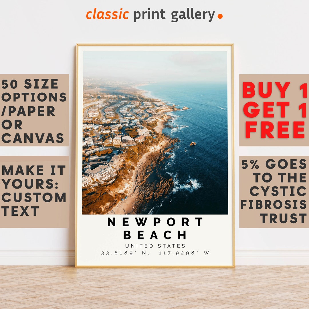 Newport Beach Poster Colorful Print, Newport Beach Wall Art, Newport ...