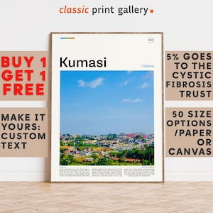 Kumasi Print, Kumasi Wall Art, Kumasi Color Poster With Text, Personalized Birthday Travel Gift Present Photography  Artwork,Ghana 11869b