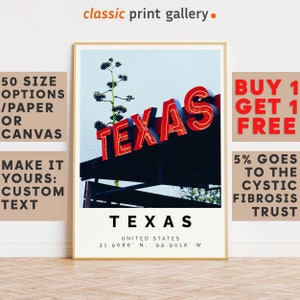 Texas Poster Colorful Print, Texas Wall Art, Texas Photo Decor, Texas Gift Travel Print,Housewarming Gift,8461