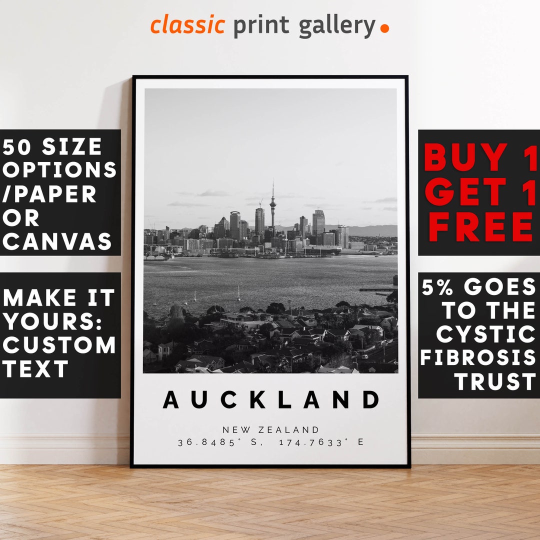 Auckland Poster Black and White Print, Auckland Wall Art, Auckland