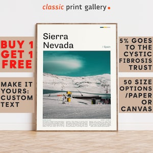 Sierra Nevada Print, Sierra Nevada Wall Art, Sierra Nevada Color Poster With Text, Personalized Birthday Travel Gift Present, USA 12243b