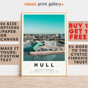 Hull Poster Colorful Print, Hull Wall Art, Hull Photo Decor, Hull Gift Travel Print,Kingston upon Hull,Travel Wall Art,8131