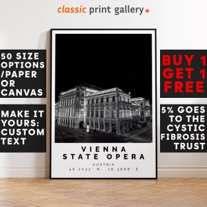 Vienna State Opera Poster Black and White Print, Vienna State Opera Wall Art, Vienna State Opera Travel Poster,Austria,5701