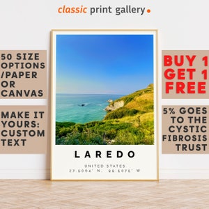 Laredo Poster Colorful Print, Laredo Wall Art, Laredo Photo Decor, Webb County, Texas,Office Wall Art,Travel Posters,9325