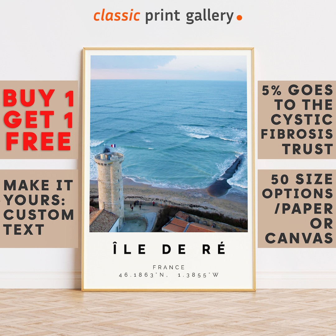 Île De Ré Print,Île De Ré Wall Art,Île De Ré Colorful Poster ...