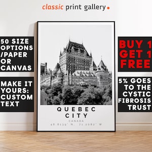 Quebec City Poster Black and White Print, Quebec City Wall Art, Quebec City Travel Poster, Quebec City Photo Print, Québec, Canada,4849